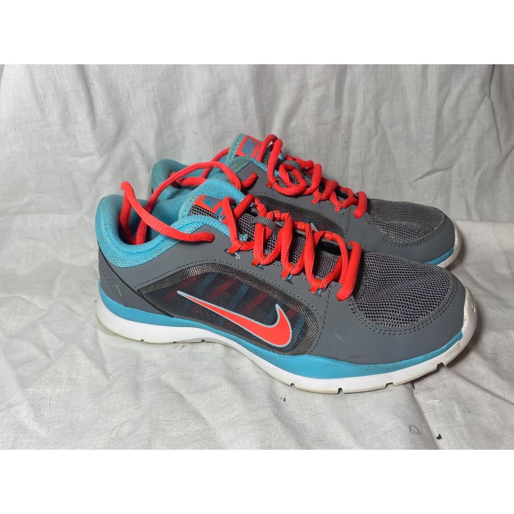 Nike Flex Trainer 4 Womens Shoes Sneakers 643083-003 Gray Pink Blue Size 6.5